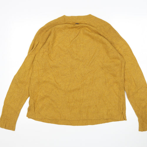 White Stuff Womens Yellow Round Neck  Nylon Pullover Jumper Size 16