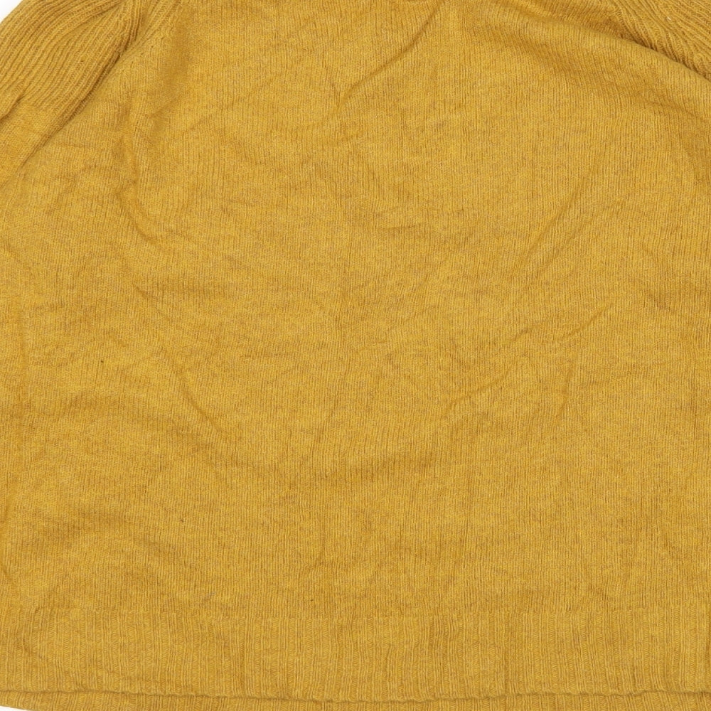 White Stuff Womens Yellow Round Neck  Nylon Pullover Jumper Size 16