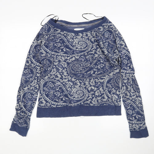 H^M Womens Multicoloured Paisley Cotton Pullover Sweatshirt Size M