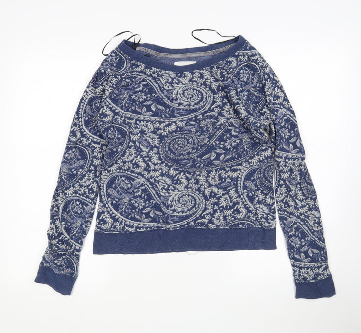 H^M Womens Multicoloured Paisley Cotton Pullover Sweatshirt Size M