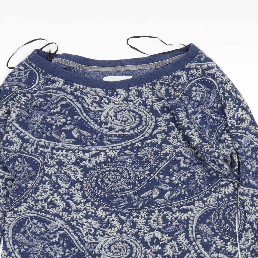 H^M Womens Multicoloured Paisley Cotton Pullover Sweatshirt Size M