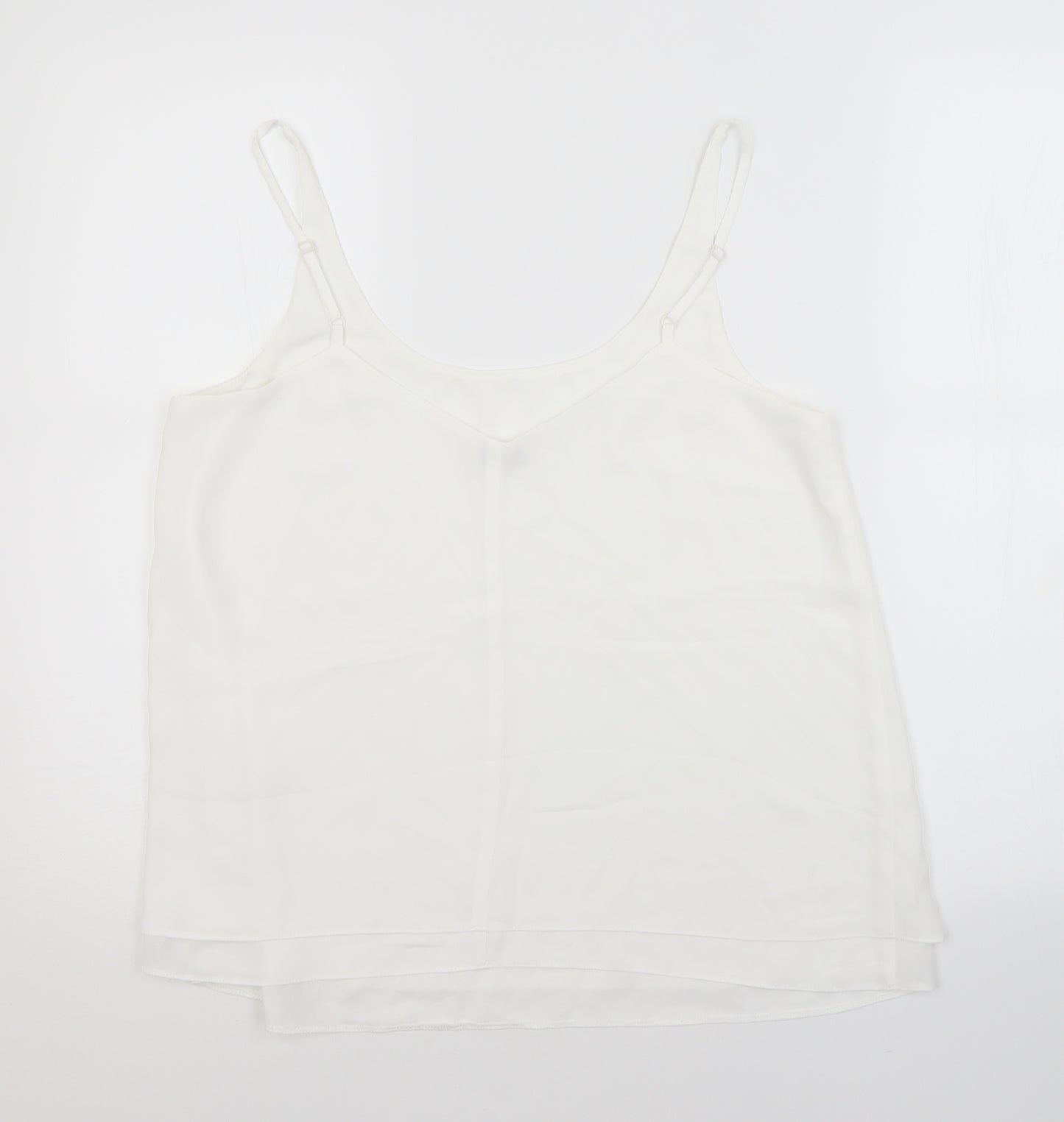 Miss Selfridge Womens White   Basic Tank Size 12 Scoop Neck