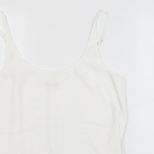 Miss Selfridge Womens White   Basic Tank Size 12 Scoop Neck
