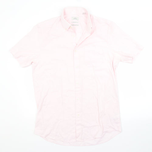 NEXT Mens Pink  Polyester  Button-Up Size 15.5 Collared