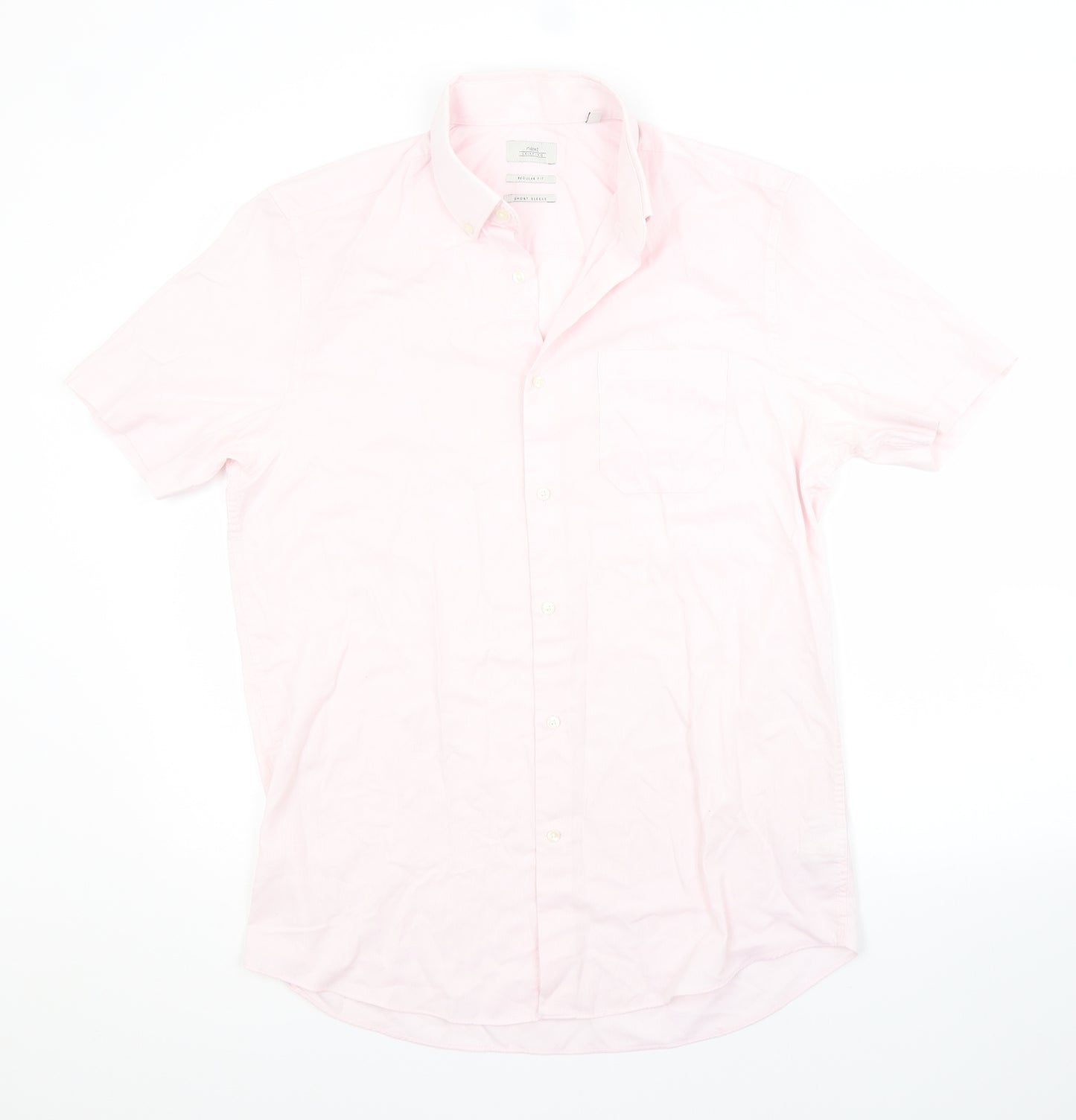 NEXT Mens Pink  Polyester  Button-Up Size 15.5 Collared