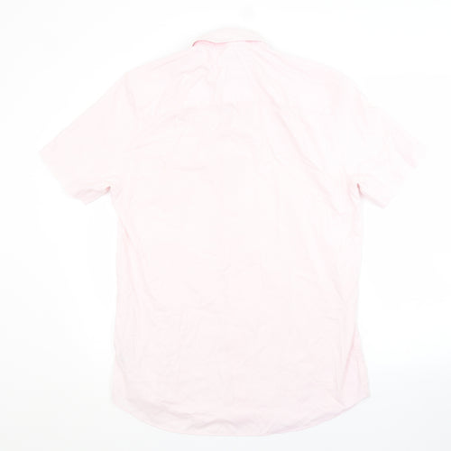 NEXT Mens Pink  Polyester  Button-Up Size 15.5 Collared