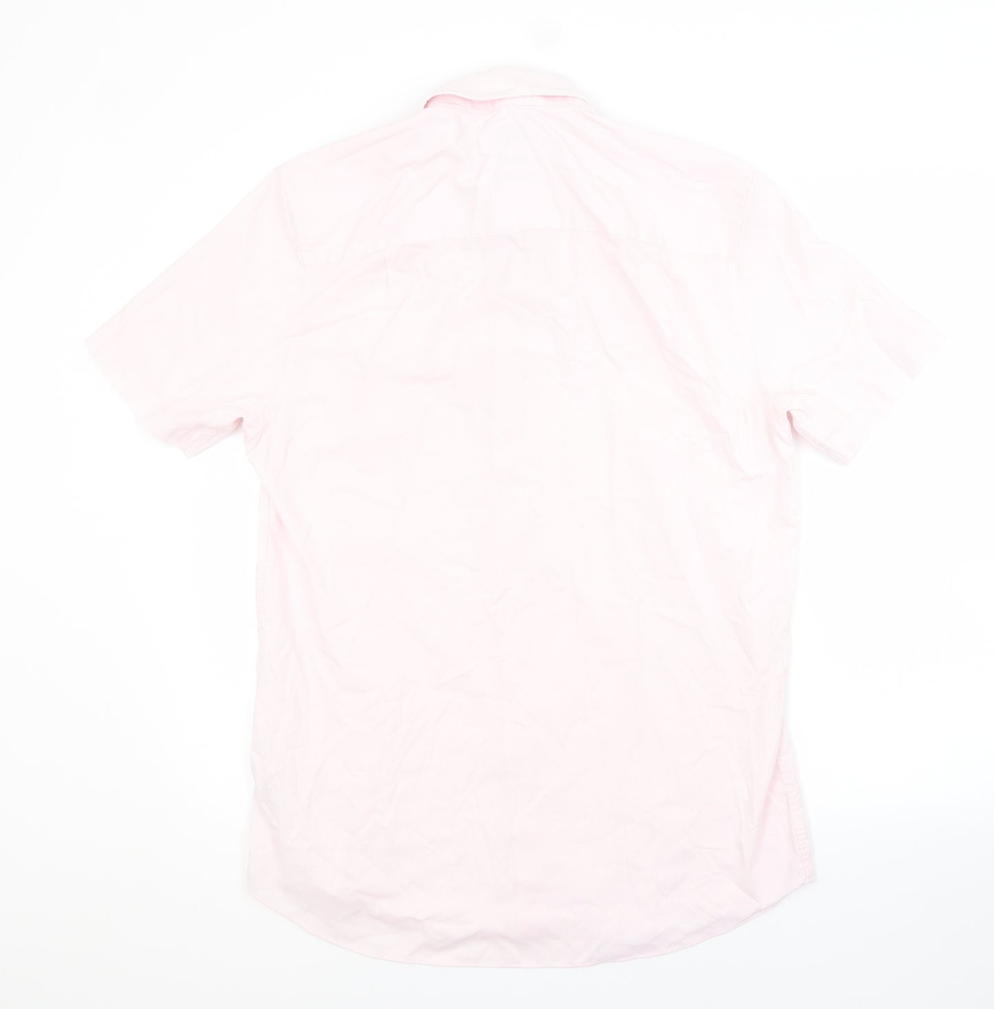 NEXT Mens Pink  Polyester  Button-Up Size 15.5 Collared