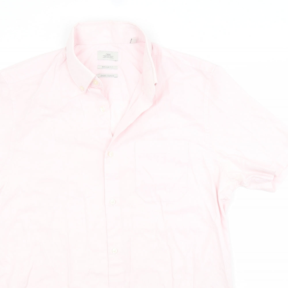 NEXT Mens Pink  Polyester  Button-Up Size 15.5 Collared
