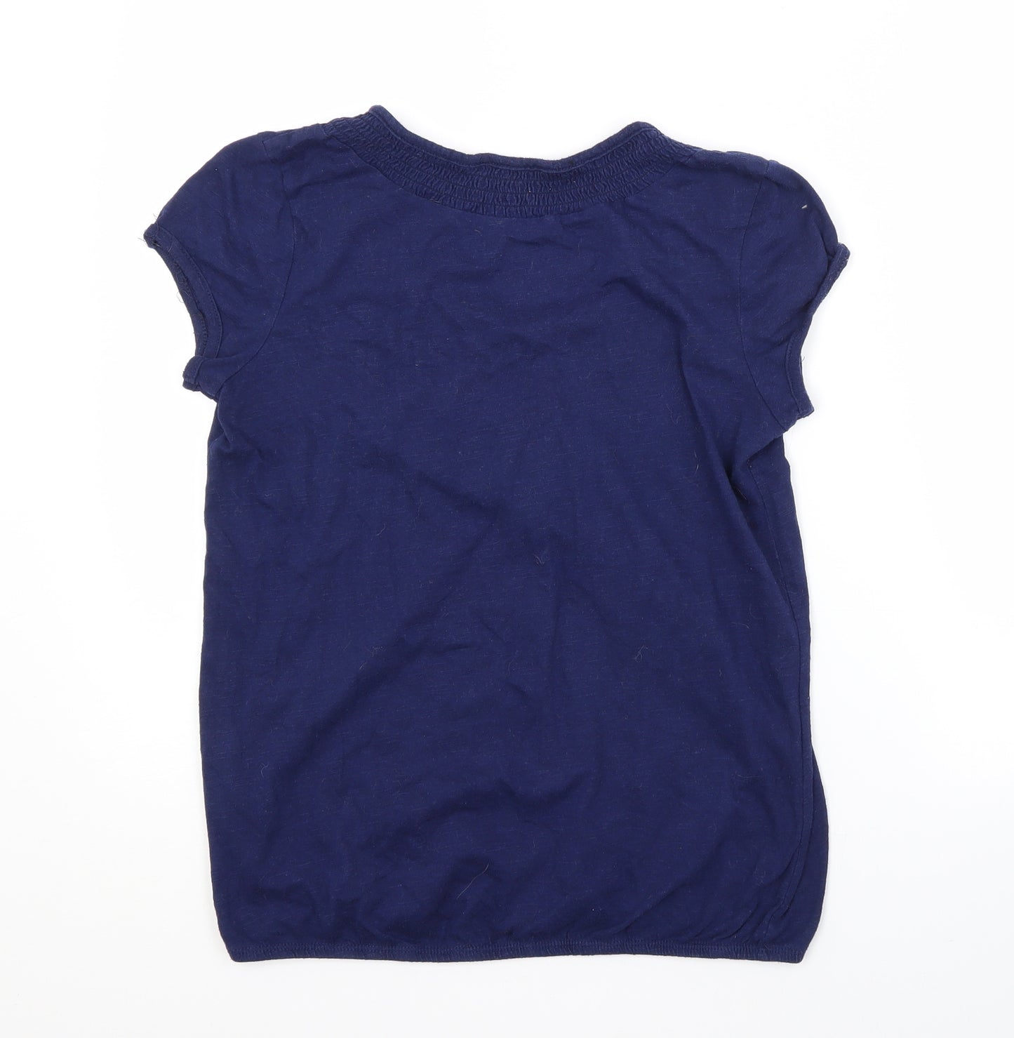 F&F Womens Blue  Cotton Basic Blouse Size 10 Scoop Neck