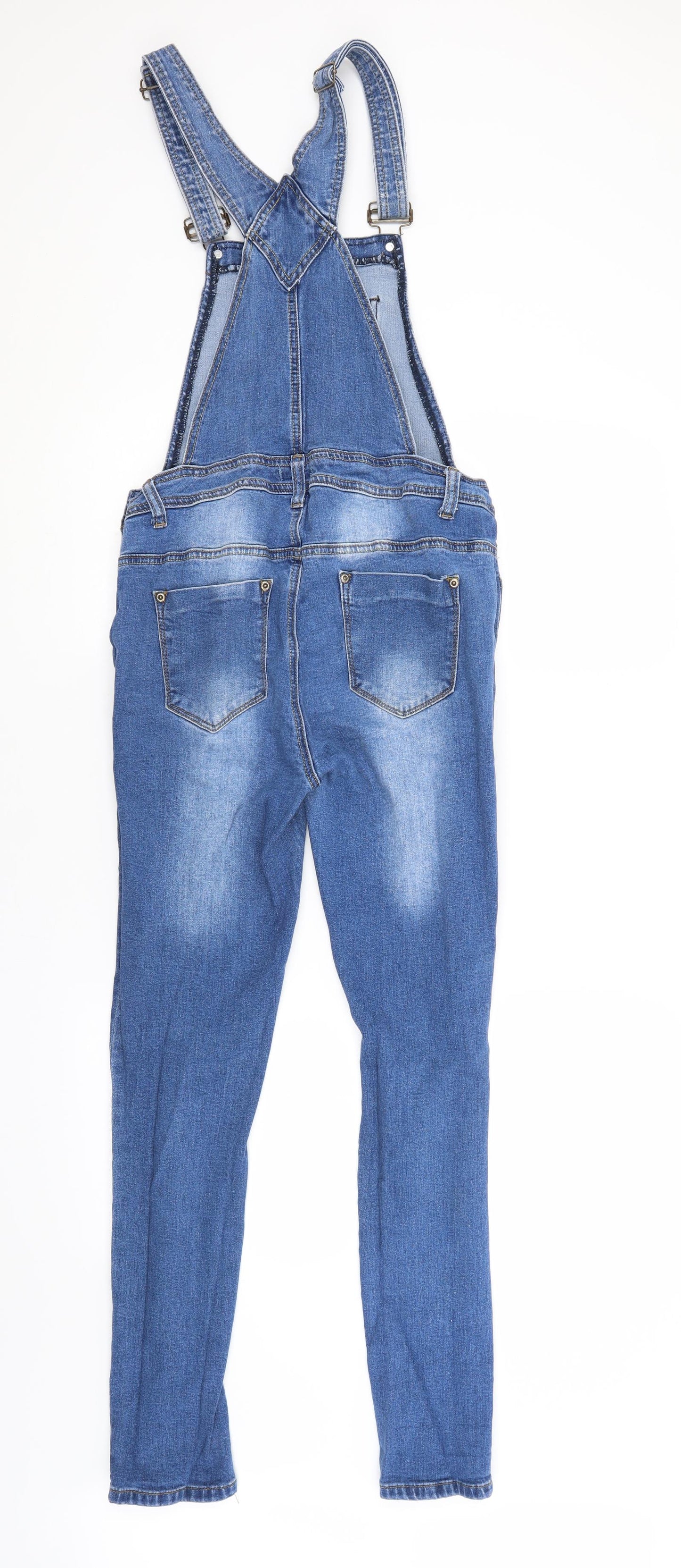 Boohoo Womens Blue  Cotton Dungaree One-Piece Size 14