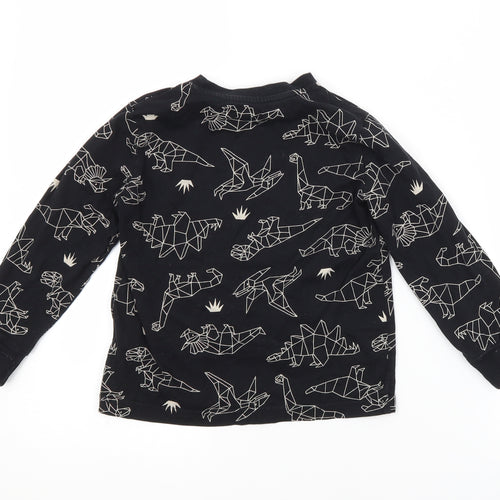 F&F Boys Black Animal Print Cotton  Pyjama Top Size 5-6 Years   - DINOSAURS