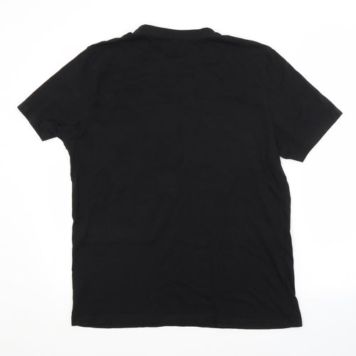 Boohoo Mens Black  Cotton  T-Shirt Size M Crew Neck