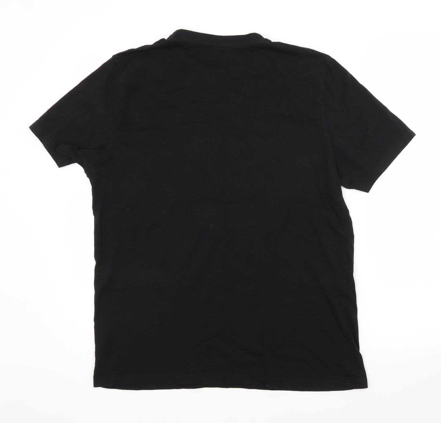 Boohoo Mens Black  Cotton  T-Shirt Size M Crew Neck