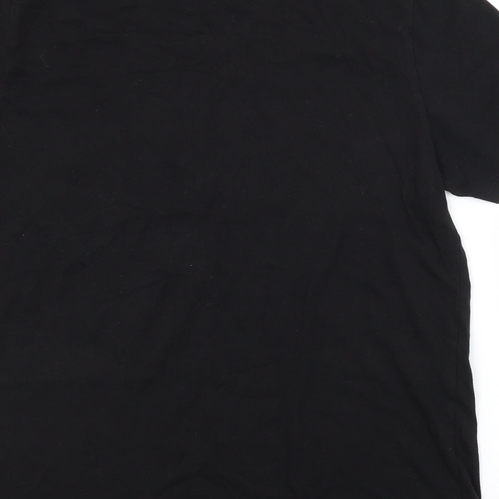 Boohoo Mens Black  Cotton  T-Shirt Size M Crew Neck
