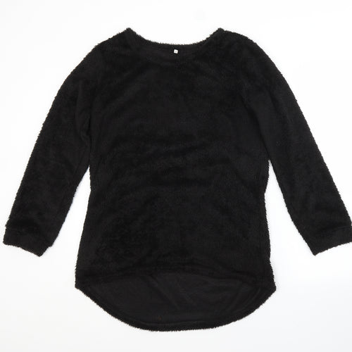 Preworn Womens Black Crew Neck  Cotton Pullover Jumper Size 2XL