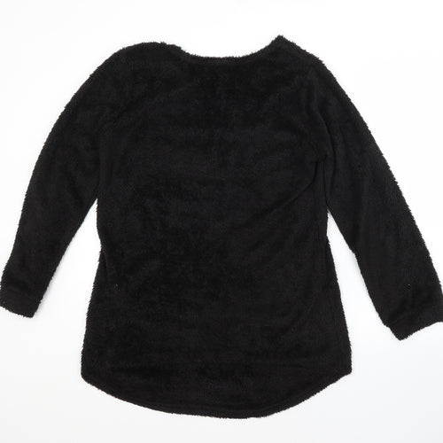 Preworn Womens Black Crew Neck  Cotton Pullover Jumper Size 2XL