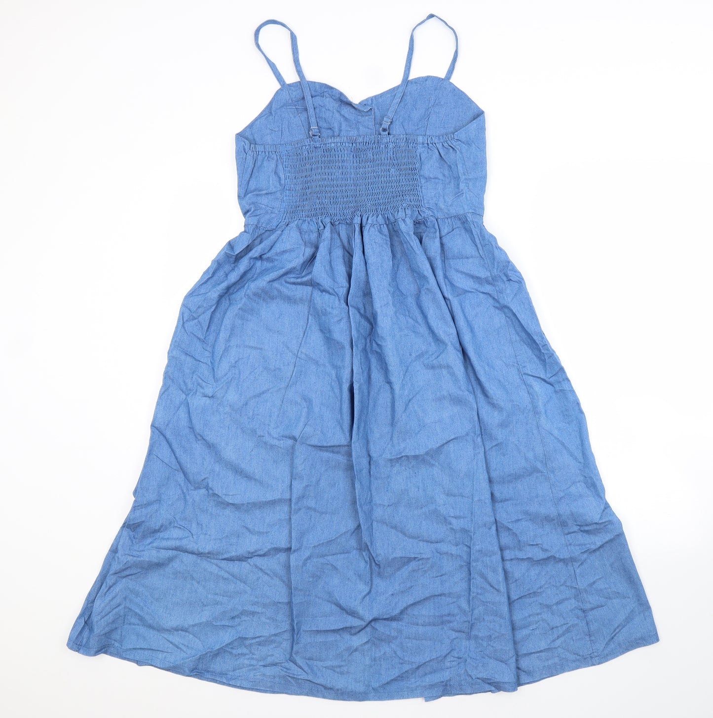 Preworn Womens Blue  Polyester A-Line  Size L  Square Neck