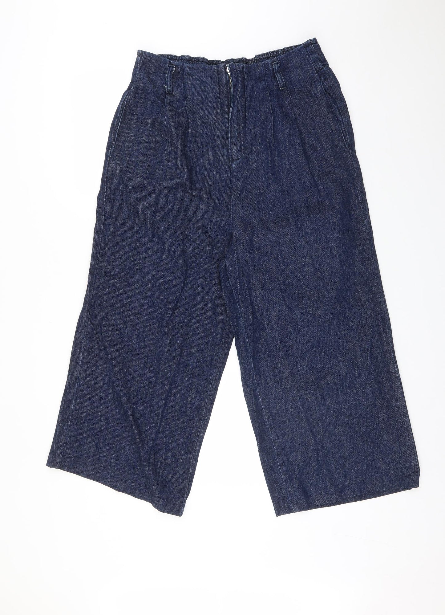 George Womens Blue  Cotton Wide-Leg Jeans Size 14 L22 in Regular