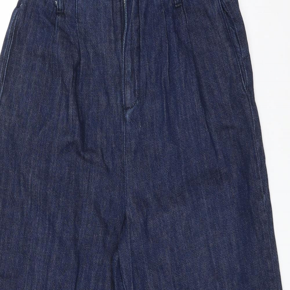 George Womens Blue  Cotton Wide-Leg Jeans Size 14 L22 in Regular