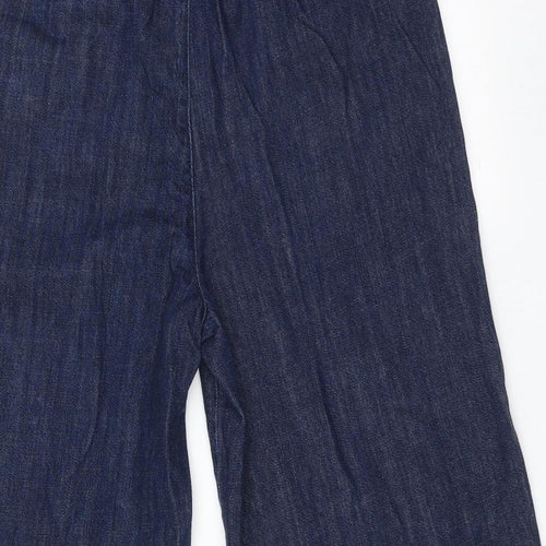 George Womens Blue  Cotton Wide-Leg Jeans Size 14 L22 in Regular