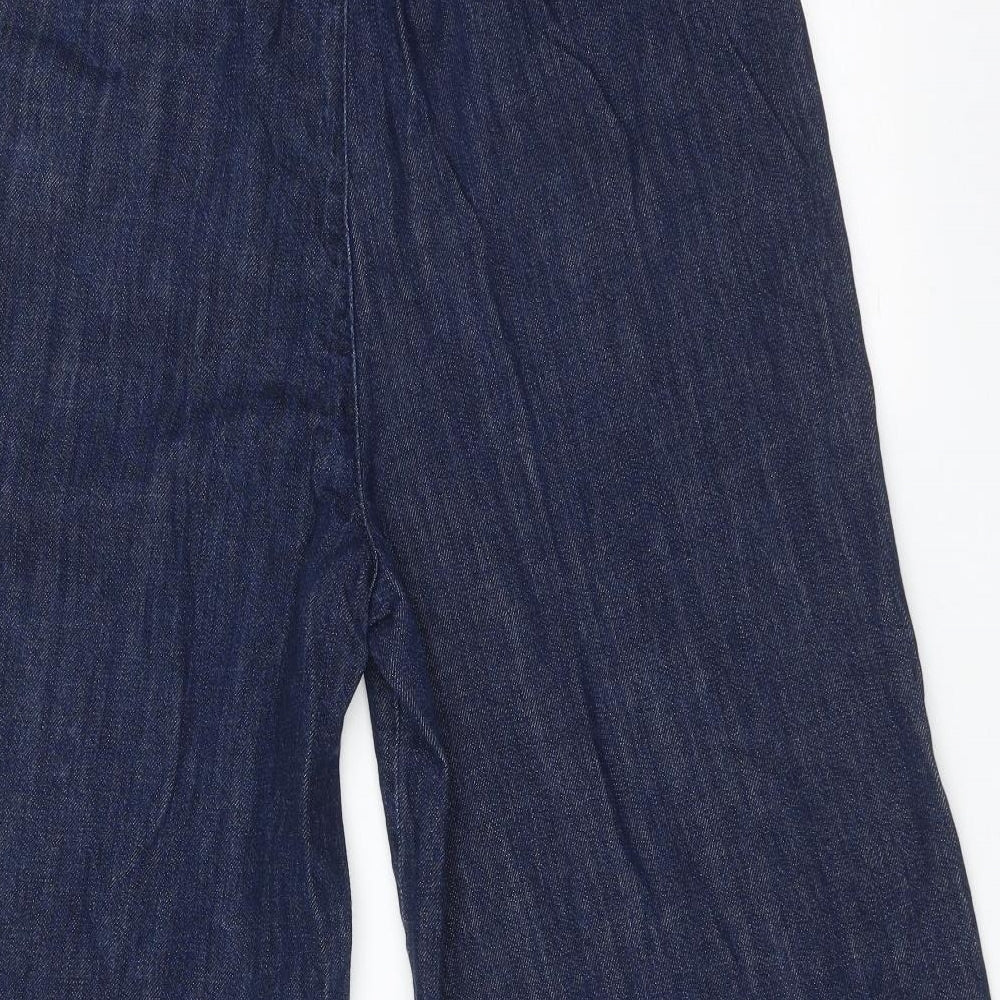 George Womens Blue  Cotton Wide-Leg Jeans Size 14 L22 in Regular