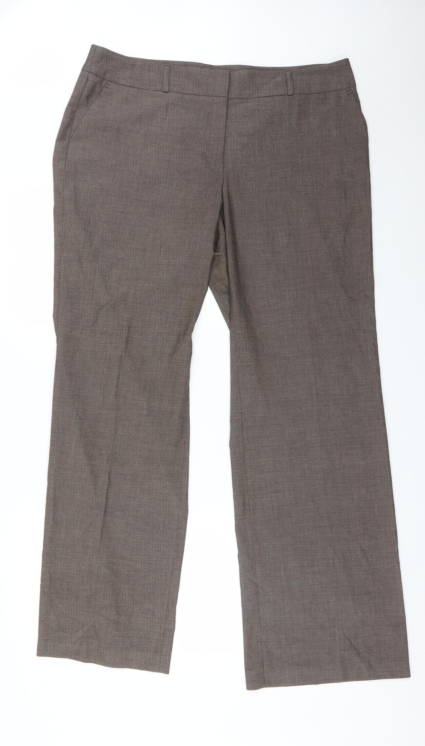 s.Oliver Womens Brown  Polyester Dress Pants Trousers Size 20 L33 in Regular