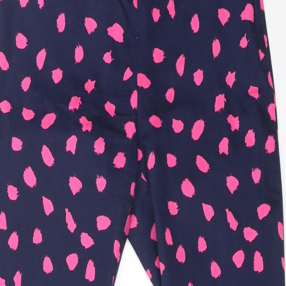H&M Womens Multicoloured Polka Dot Cotton Chino Trousers Size 12 L26 in Regular