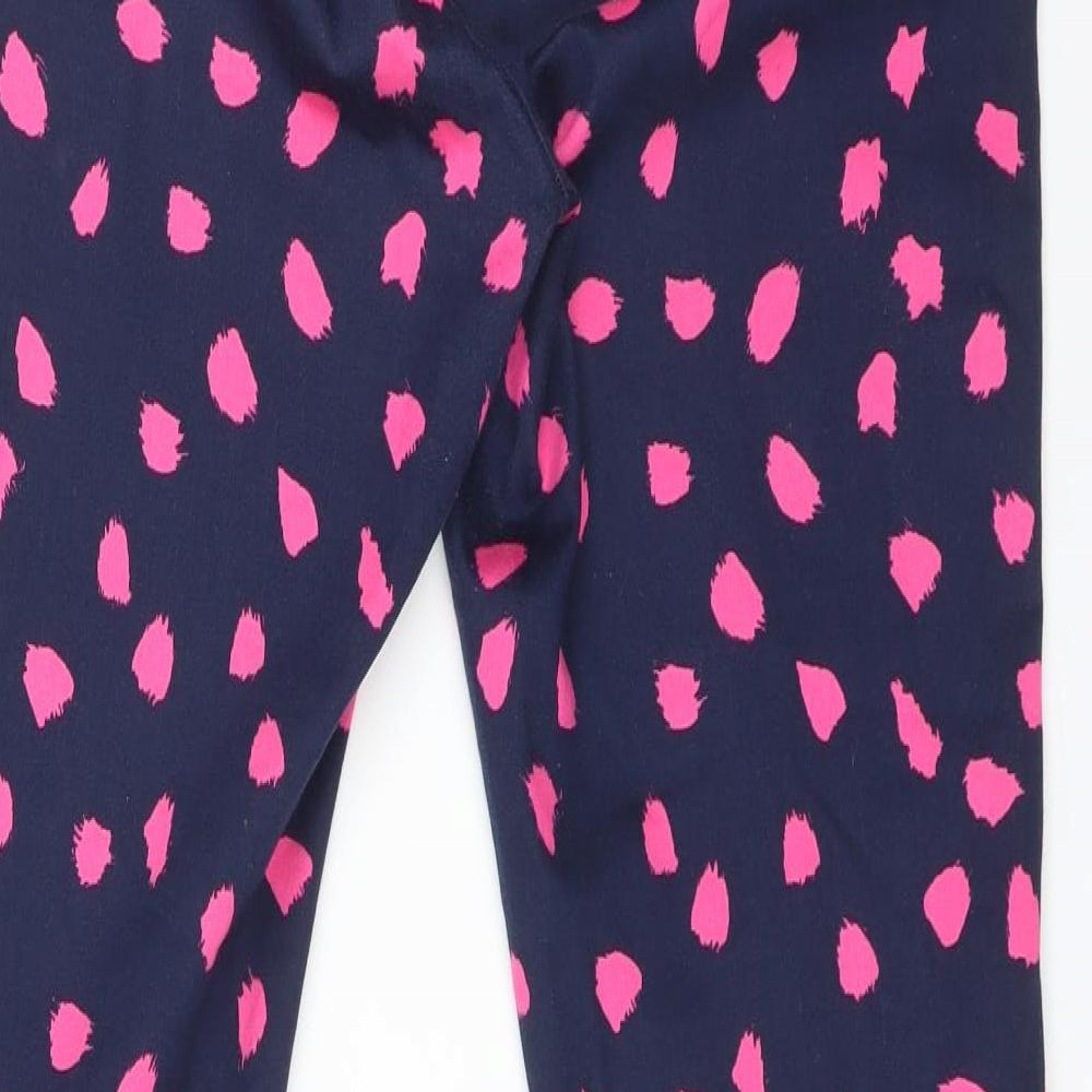 H&M Womens Multicoloured Polka Dot Cotton Chino Trousers Size 12 L26 in Regular