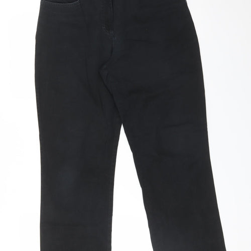 Your Sixth Sense Womens Black  Cotton Straight Jeans Size 12 L27 in Regular