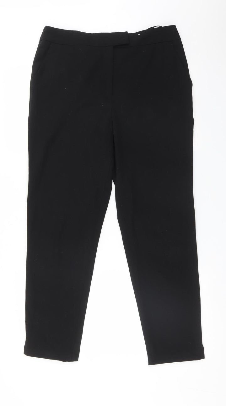 F&F Womens Black Polyester Dress Pants Trousers Size 12 L27 in Regular