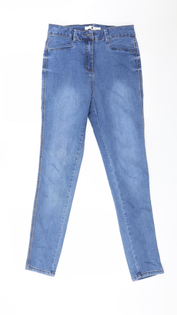 Very Womens Blue Cotton Skinny Jeans Size 10 L28 in Regular