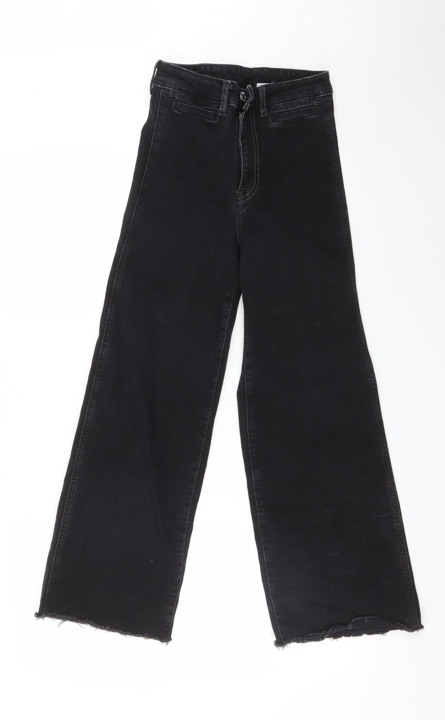 H&M Womens Black  Cotton  Jeans Size 6 L26 in Regular