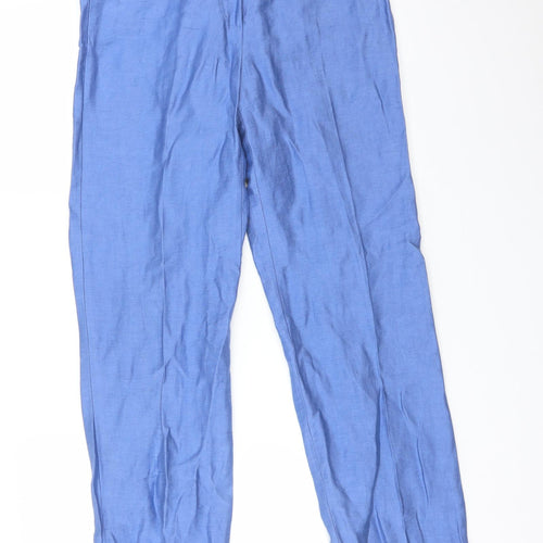 ROWLANDS Womens Blue  Viscose  Trousers Size 10 L31 in Regular