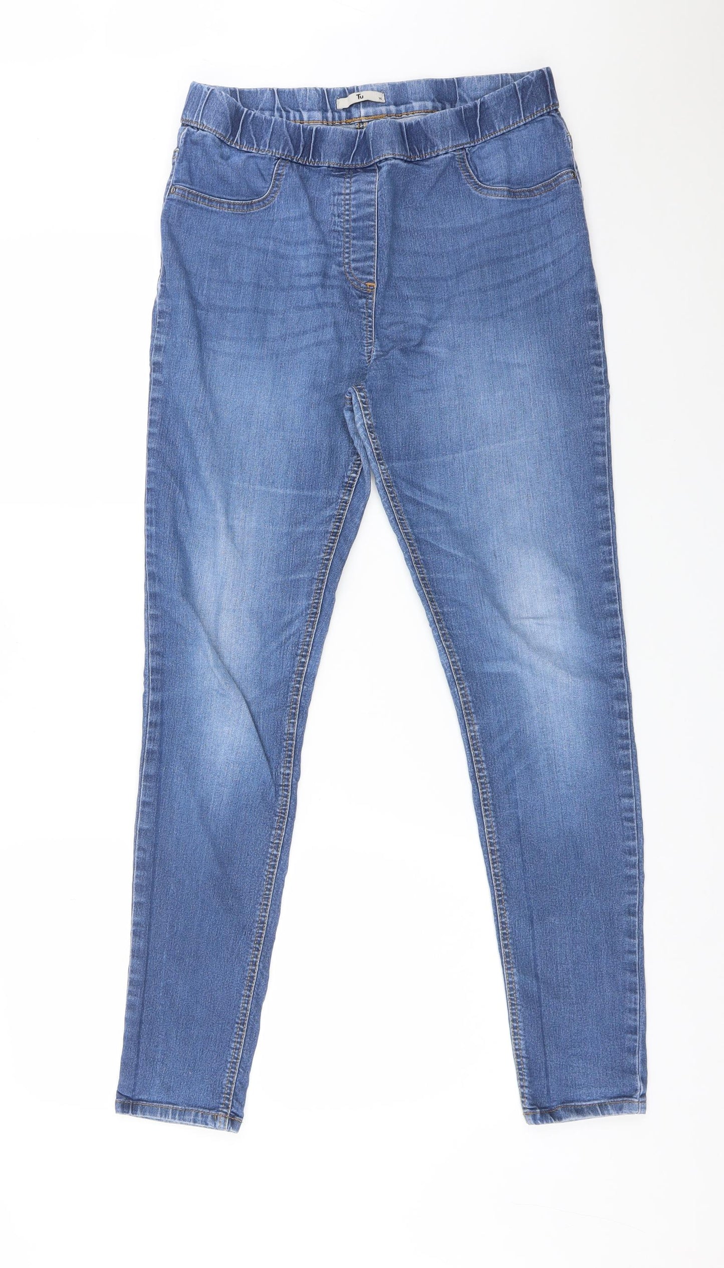 TU Womens Blue  Cotton Jegging Jeans Size 14 L30 in Regular
