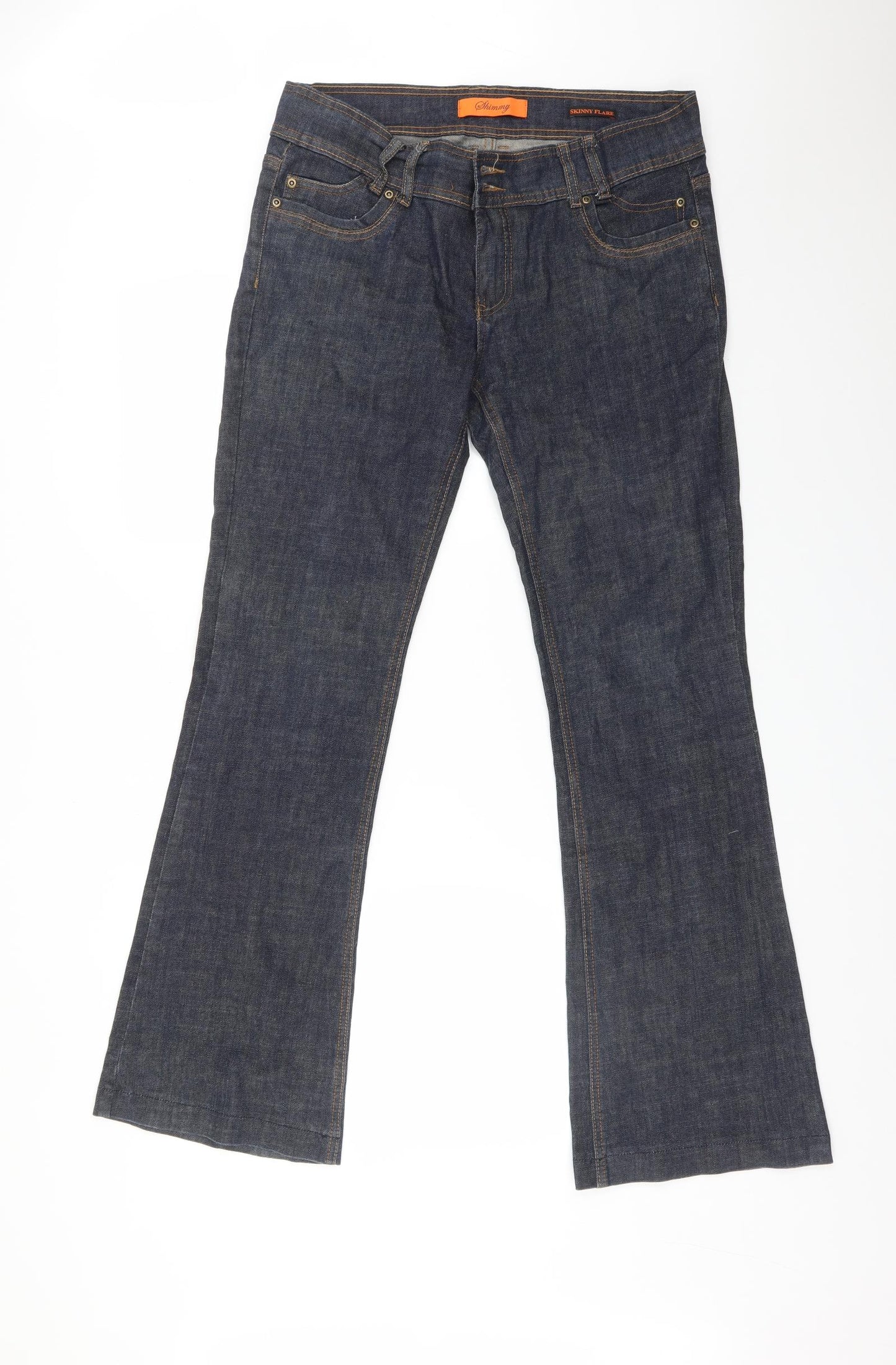 HOUSE OF DENIM Womens Blue  Cotton Flared Jeans Size 14 L31 in Regular