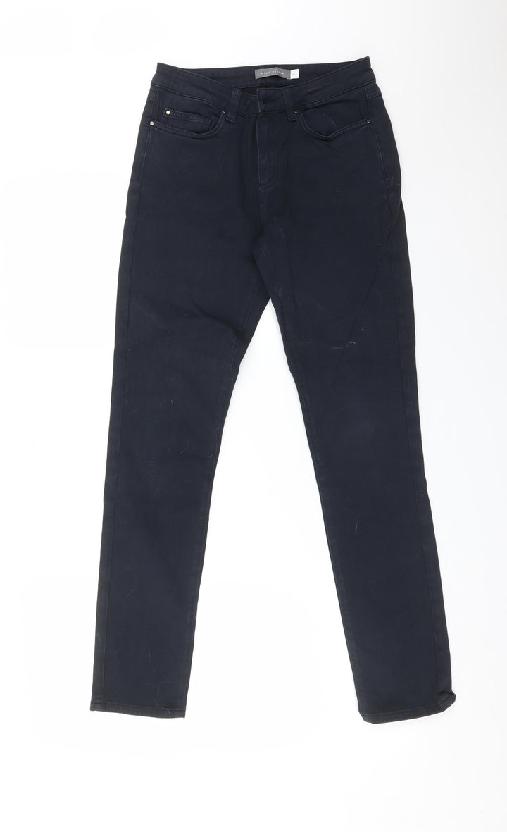 MINT VELEVT Womens Blue Cotton Straight Jeans Size 8 L29 in Regular