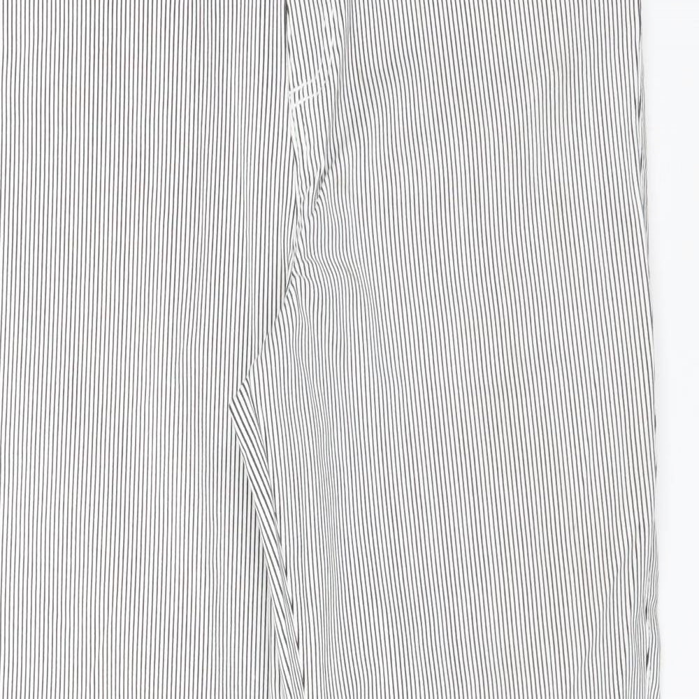 F&F Womens Multicoloured Striped Cotton Straight Jeans Size 12 L25 in Regular