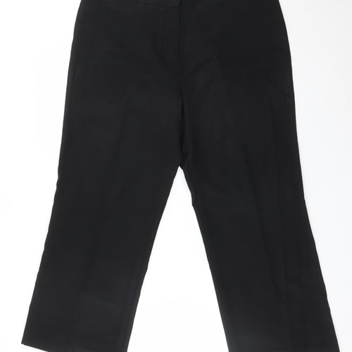 M&S Womens Black  Polyester Dress Pants Trousers Size 14 L26 in Regular
