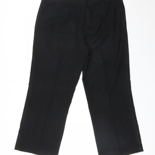 M&S Womens Black  Polyester Dress Pants Trousers Size 14 L26 in Regular