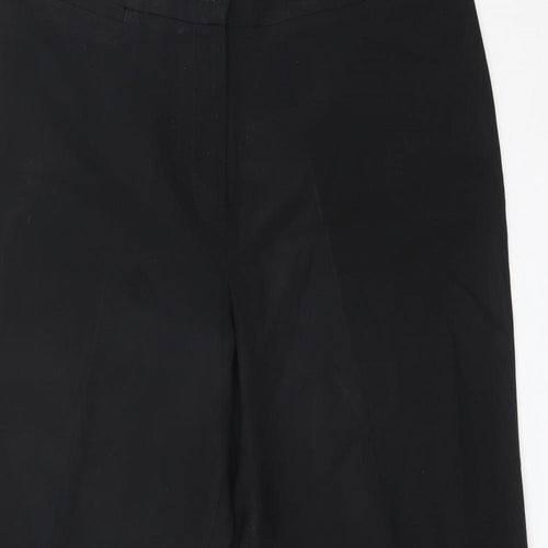 M&S Womens Black  Polyester Dress Pants Trousers Size 14 L26 in Regular