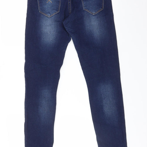 HOT BOTTOM Womens Blue  Cotton Skinny Jeans Size L L31 in Regular