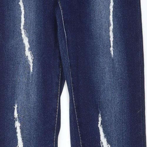 HOT BOTTOM Womens Blue  Cotton Skinny Jeans Size L L31 in Regular