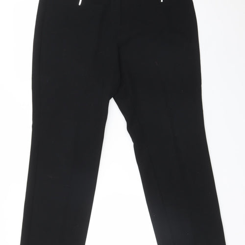M&S Womens Black  Polyester Dress Pants Trousers Size 14 L27 in Regular