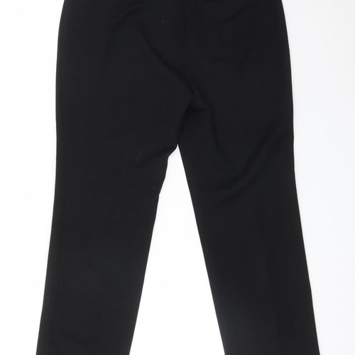 M&S Womens Black  Polyester Dress Pants Trousers Size 14 L27 in Regular