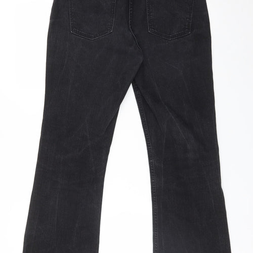 M&S Womens Black  Cotton Bootcut Jeans Size 12 L27 in Regular