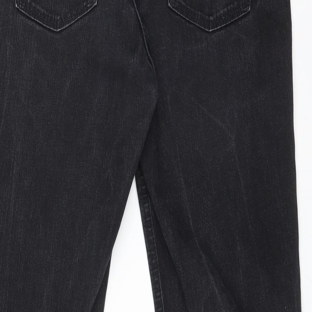 M&S Womens Black  Cotton Bootcut Jeans Size 12 L27 in Regular