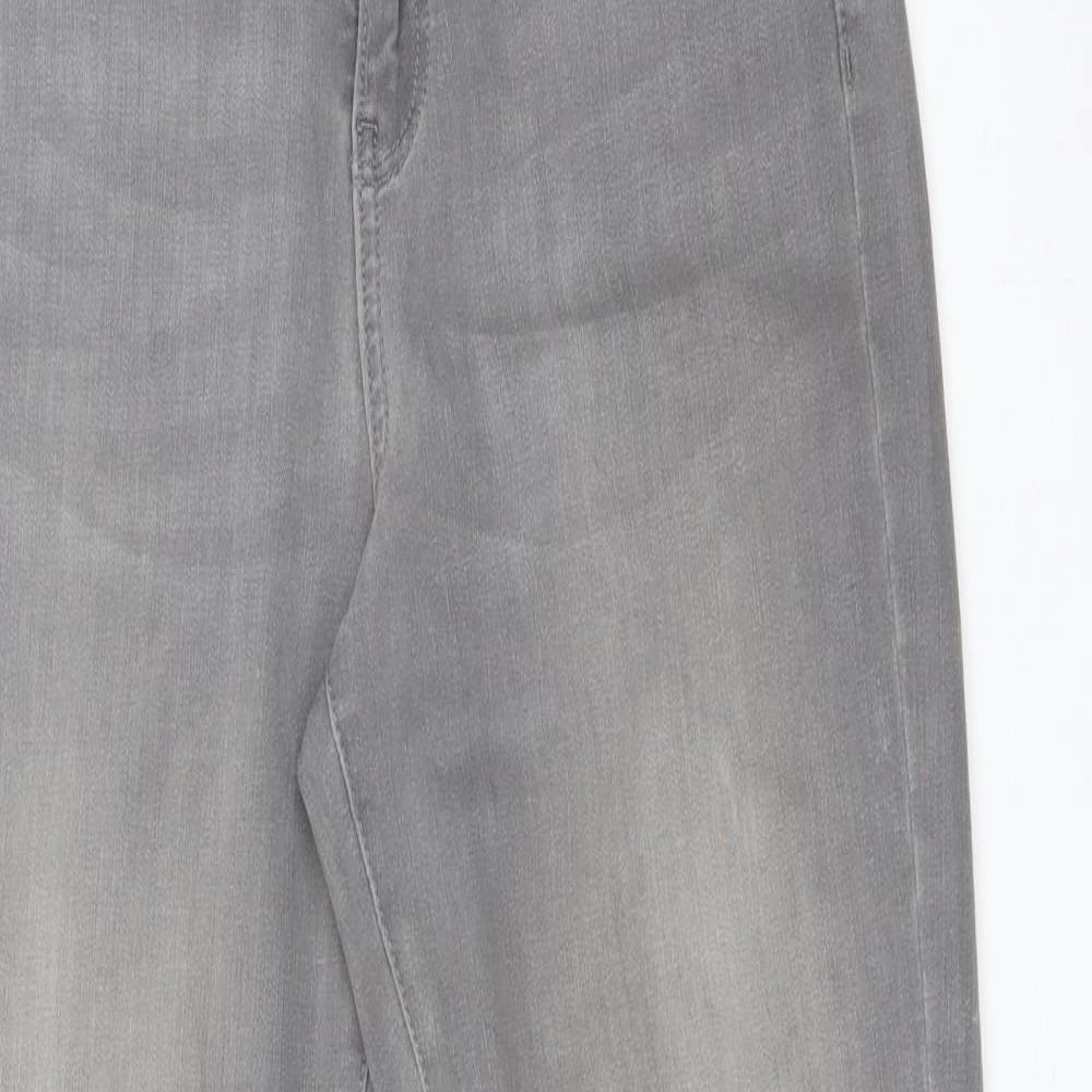 M&S Womens Grey  Cotton Skinny Jeans Size 10 L27 in Regular
