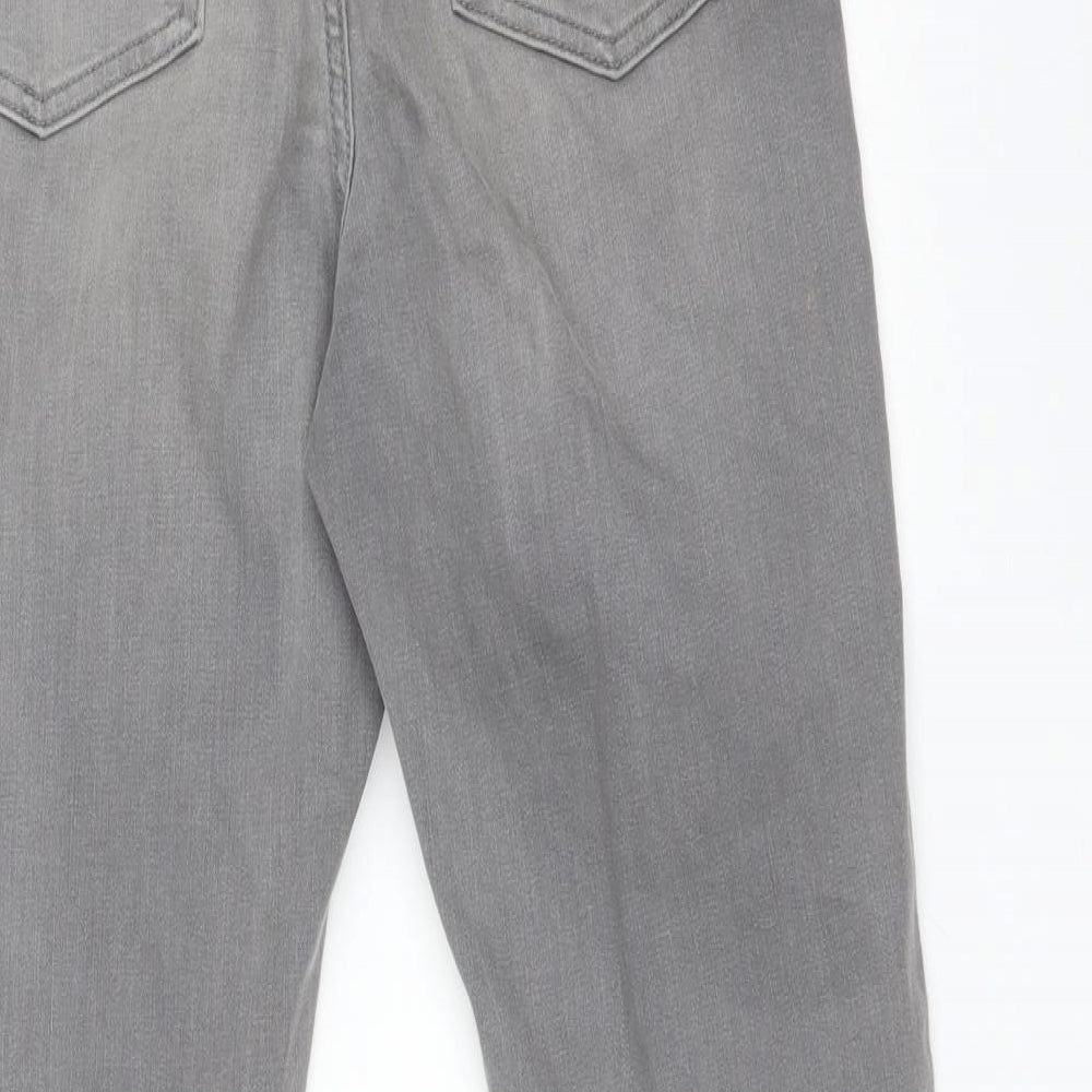 M&S Womens Grey  Cotton Skinny Jeans Size 10 L27 in Regular