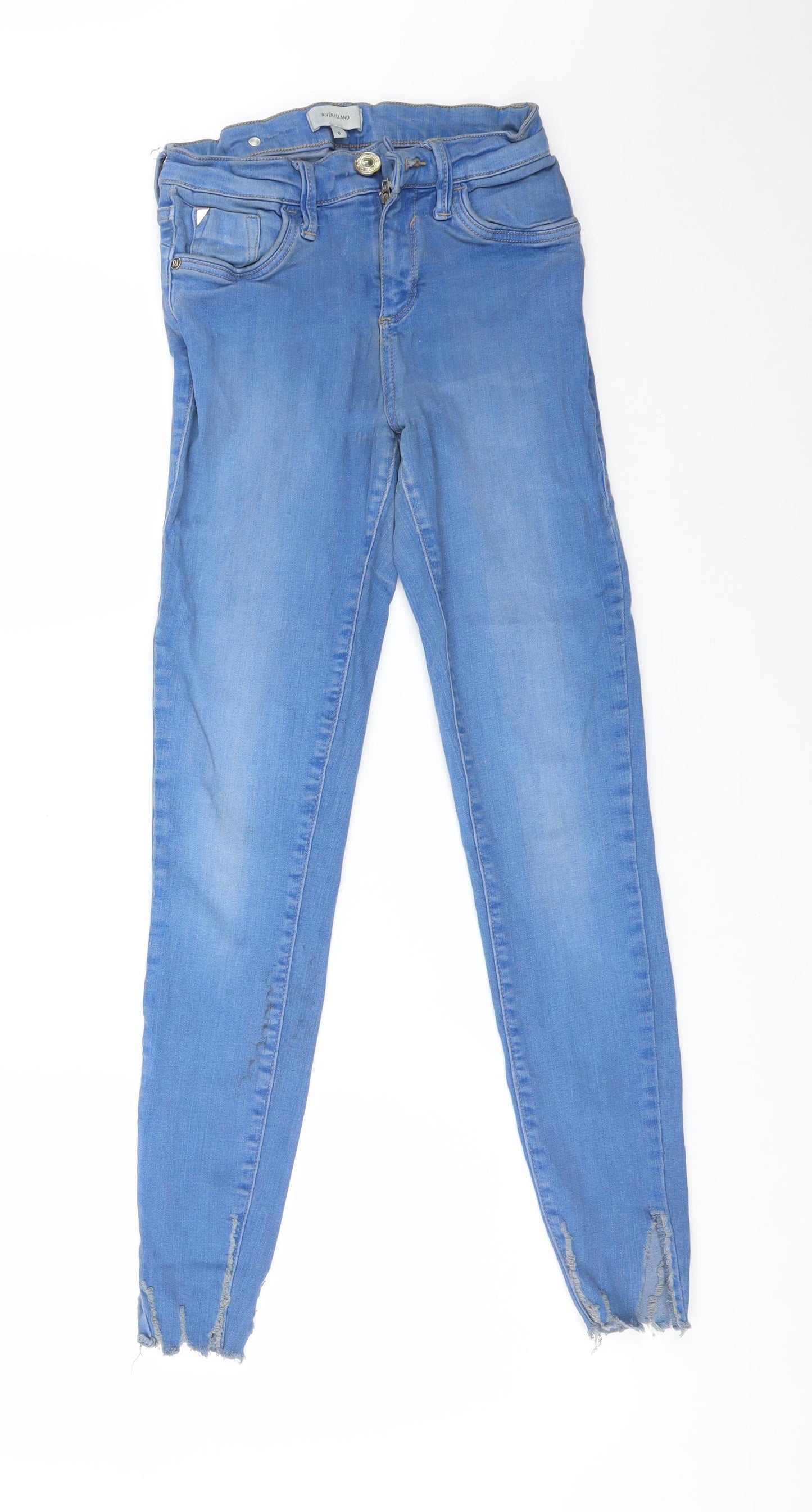 River Island Womens Blue  Cotton Skinny Jeans Size 8 L26 in Regular