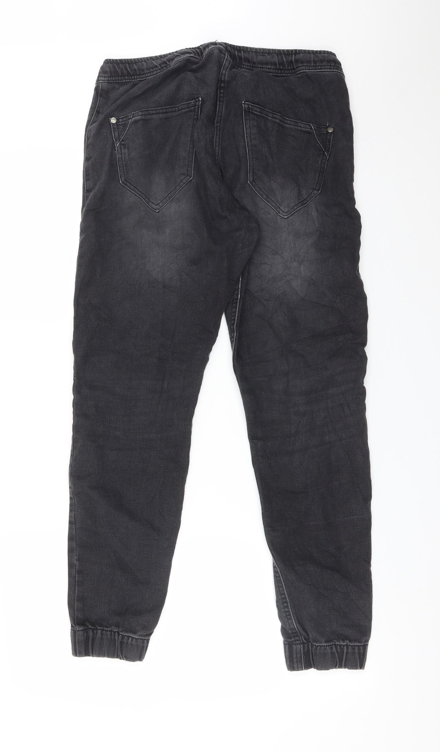 ESMARA Womens Black Striped Cotton  Jeans Size 16 L28 in Regular